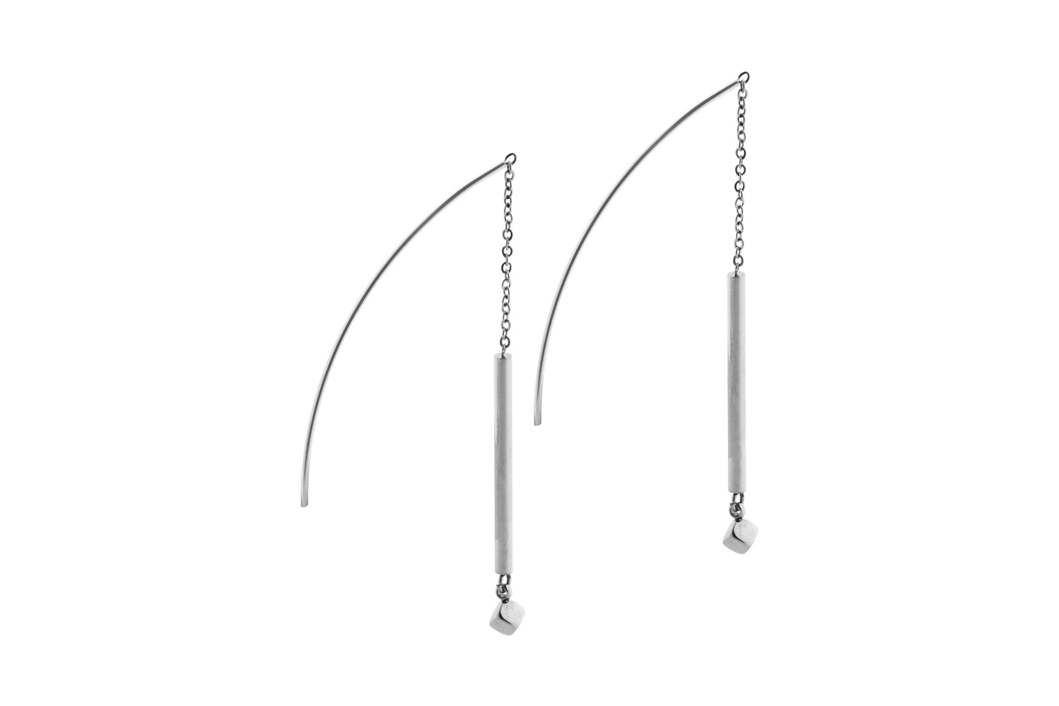 Chirurgenstahl Ohrring Kette STANGE + WÜRFEL ++SALE++ von Piercingline